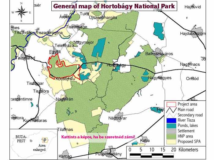 A Hortobágyi Nemzeti Park térképe