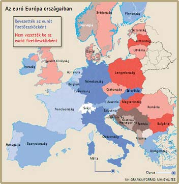 Az euro Európa országaiban